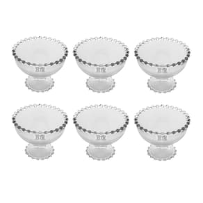 Cj 6 Taças de Cristal P/Sobremesa Pearl Bolinha Transparente 200ml Wolff
