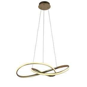 Pendente Atom Dourado 63cm Led 36W 3000K Bivolt HM019G Bella