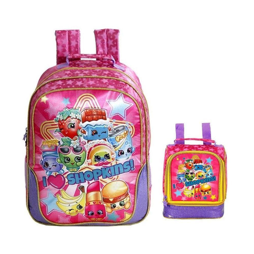 Kit Mochila Shopkins Squishes Com Lancheira Infantil