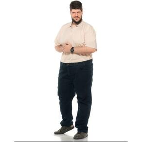Calça Basica Reta Masculina Jeans com Elastano Plus Size Especial 58 ao 66