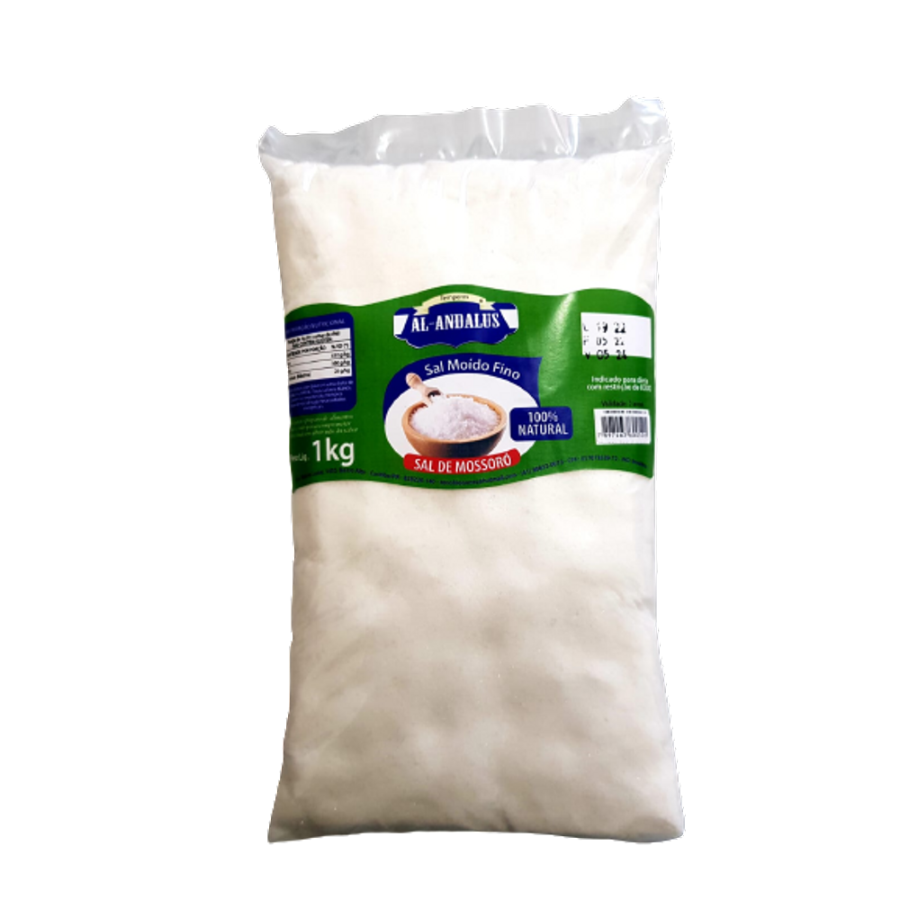 Kit 3X: Sal Marinho de Mossoró Sem Iodo Al Andaluz 1kg