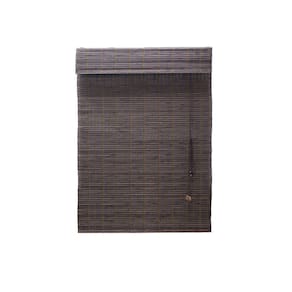 Persiana Bambu Romana Marrom 100 (L) X 220 (A) cm Cortina Madeira Roman Shade C/ Bandô 1,00 x 2,20