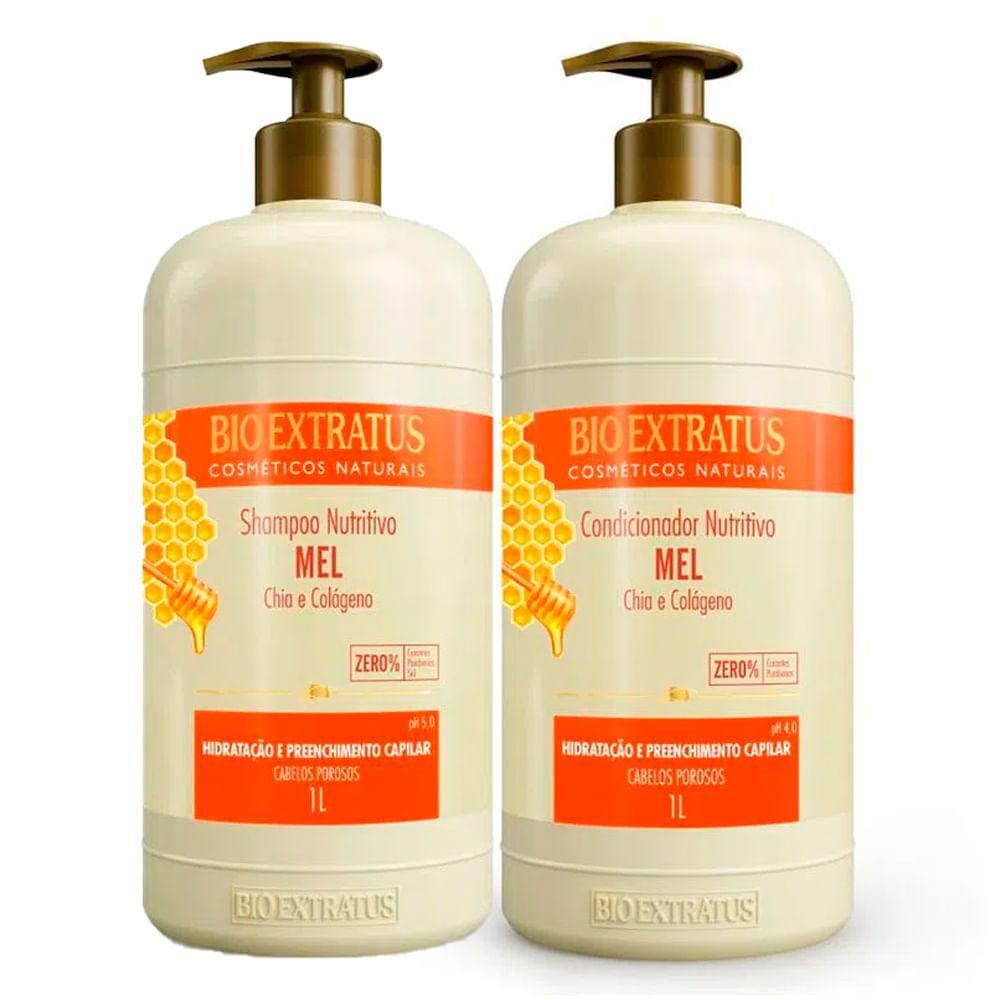 Kit Shampoo + Condicionador Bio Extratus Cabelos porosos 1L