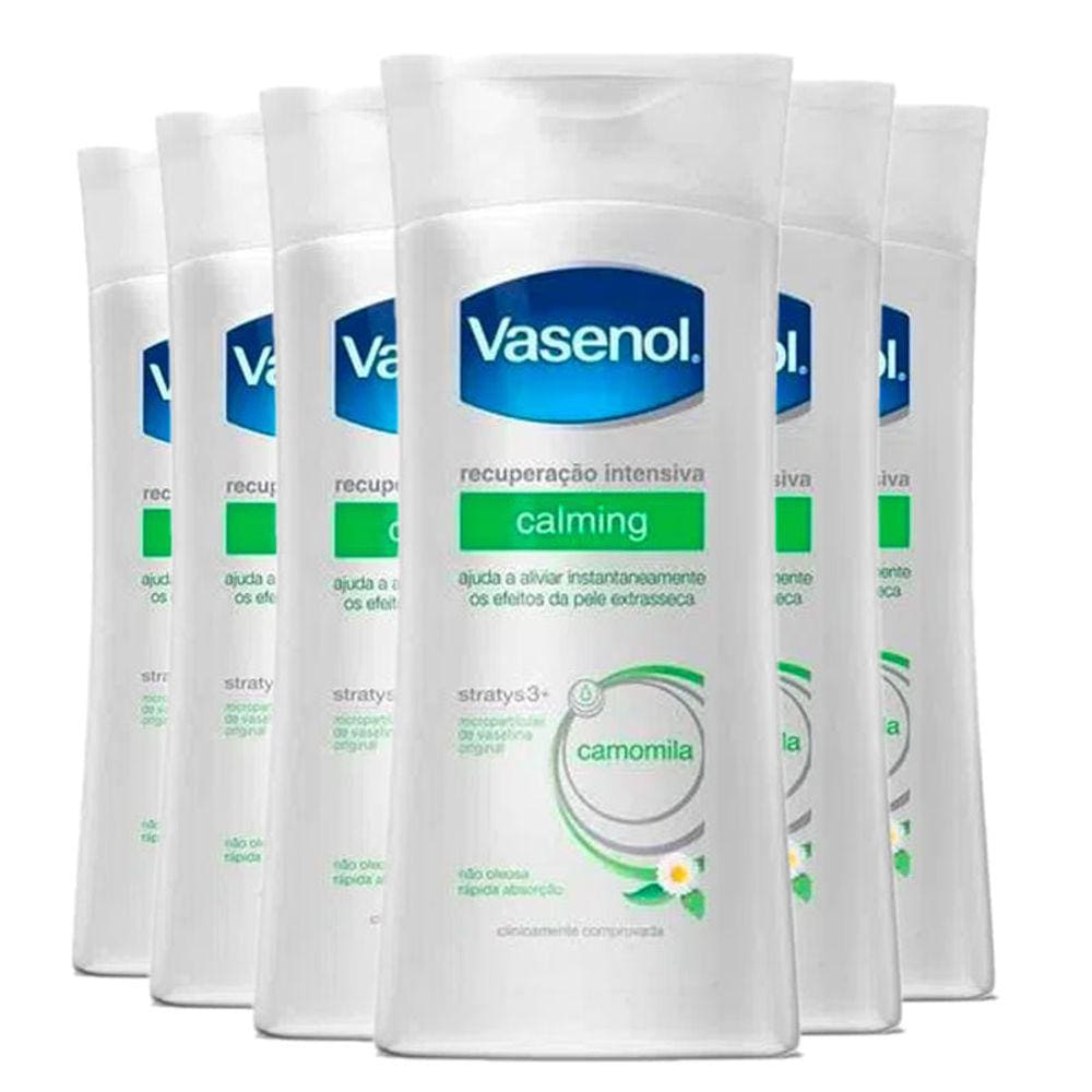 Kit Creme Hidratante Corporal Vasenol Recuperação Intensiva Calming 200ml 6 Unidades