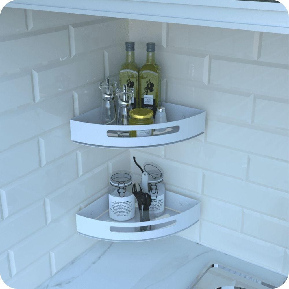 Kit 2 Porta Temperos e Condimentos de Parede Branco Multiuso
