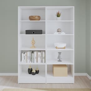 Estante Livreiro Multiuso Mirage 8 Prateleiras 1,77m Branco Viero