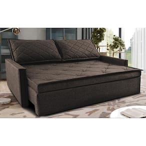 Sofá Sem Caixa Retrátil e Reclinável 1,65m Cama inBox Loft. Linho
