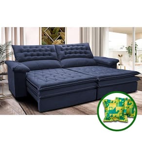 Sofá Retrátil e Reclinável 2,32m Molas Ensacadas Cama inBox Alemanha. com Viscoelástico Velusoft