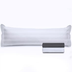 Kit 2 Fronhas Travesseiro De Corpo Percal 300 Fios 100% Algodão 50x130cm