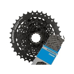 Kit de Transmissão 8V Cassete Mega Range e Corrente Shimano