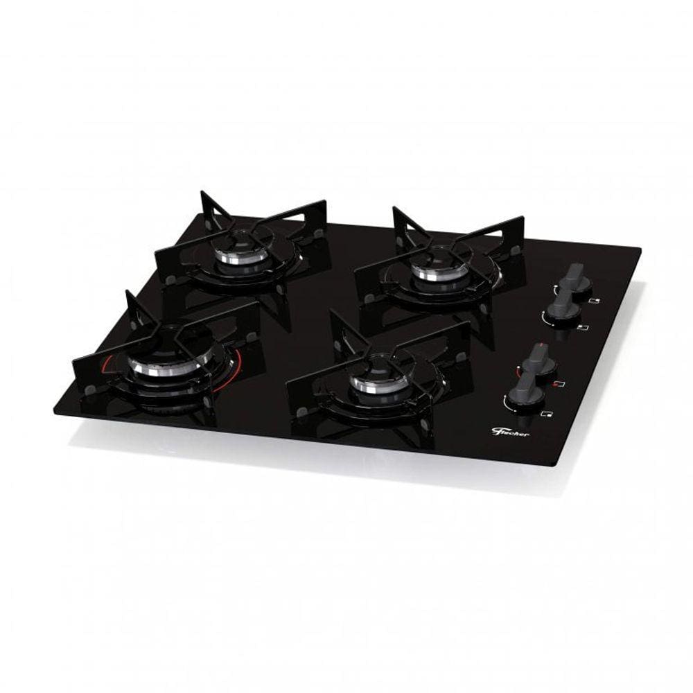 Cooktop Fischer Fit Line Mesa de Vidro 4 Bocas Bivolt Pontofrio