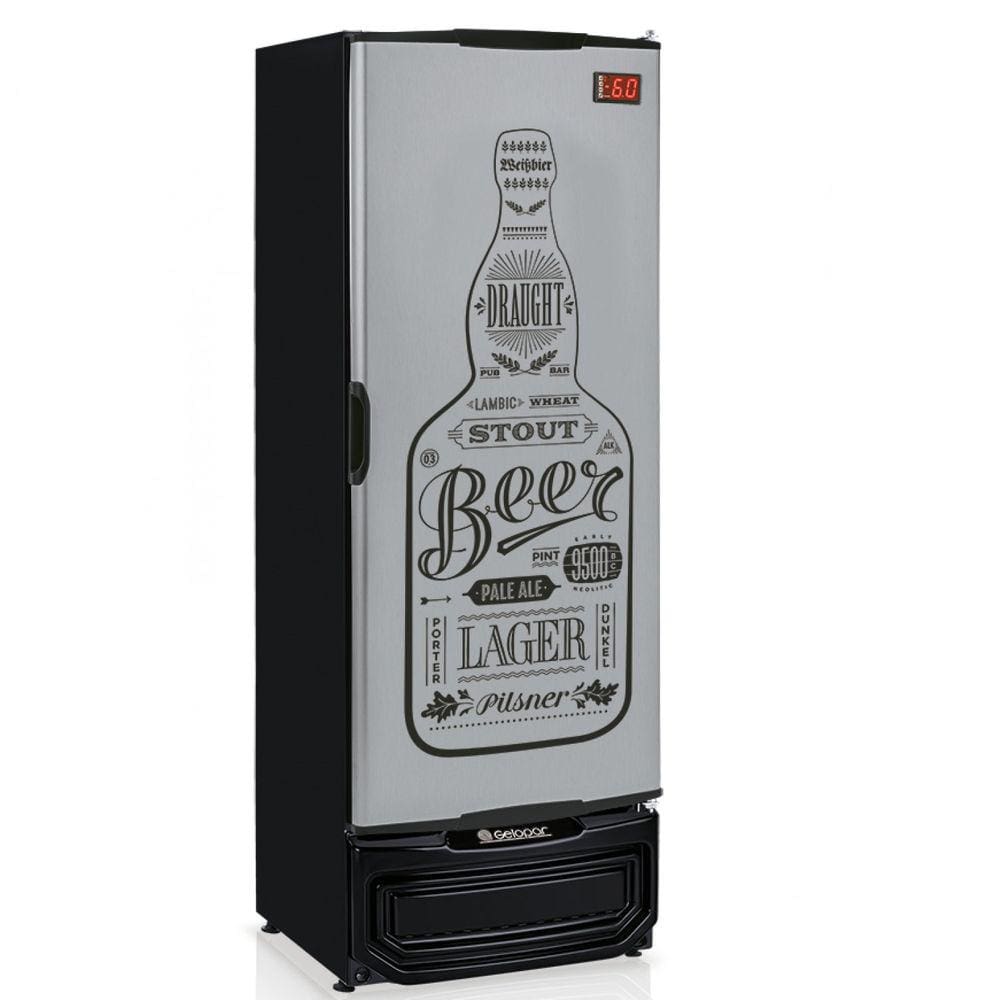 Refrigerador Vertical Cervejeira 410L Porta Cega 127V Tipo Inox Gelopar Preto