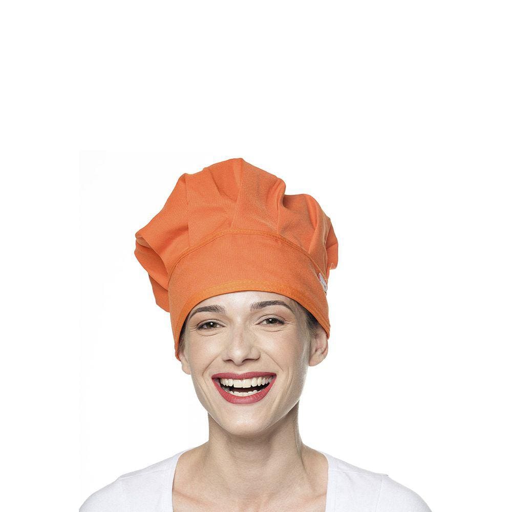 Chapeu de Cozinheiro Laranja Chef Touca Unissex Ajustavel