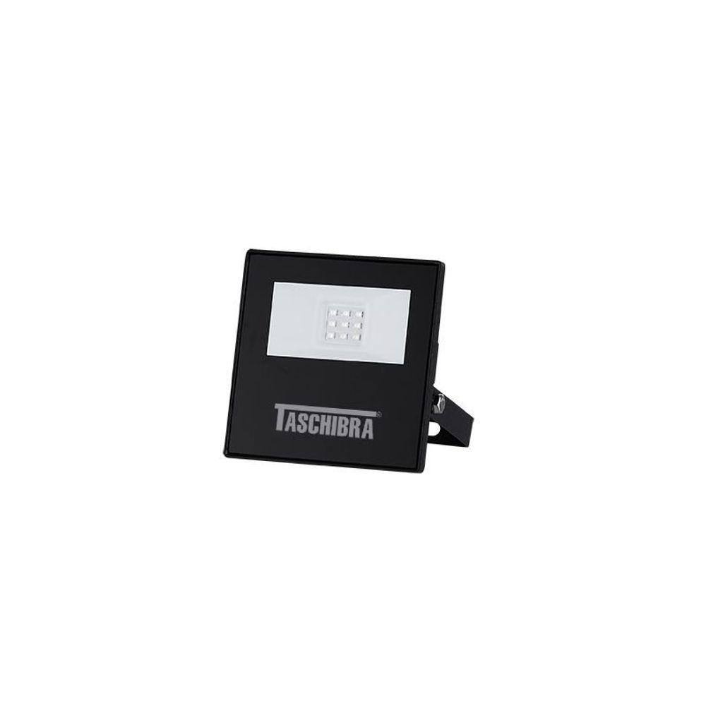 Refletor Taschibra TR LED Slim 10W Preto Bivolt 6500K Luz Branca