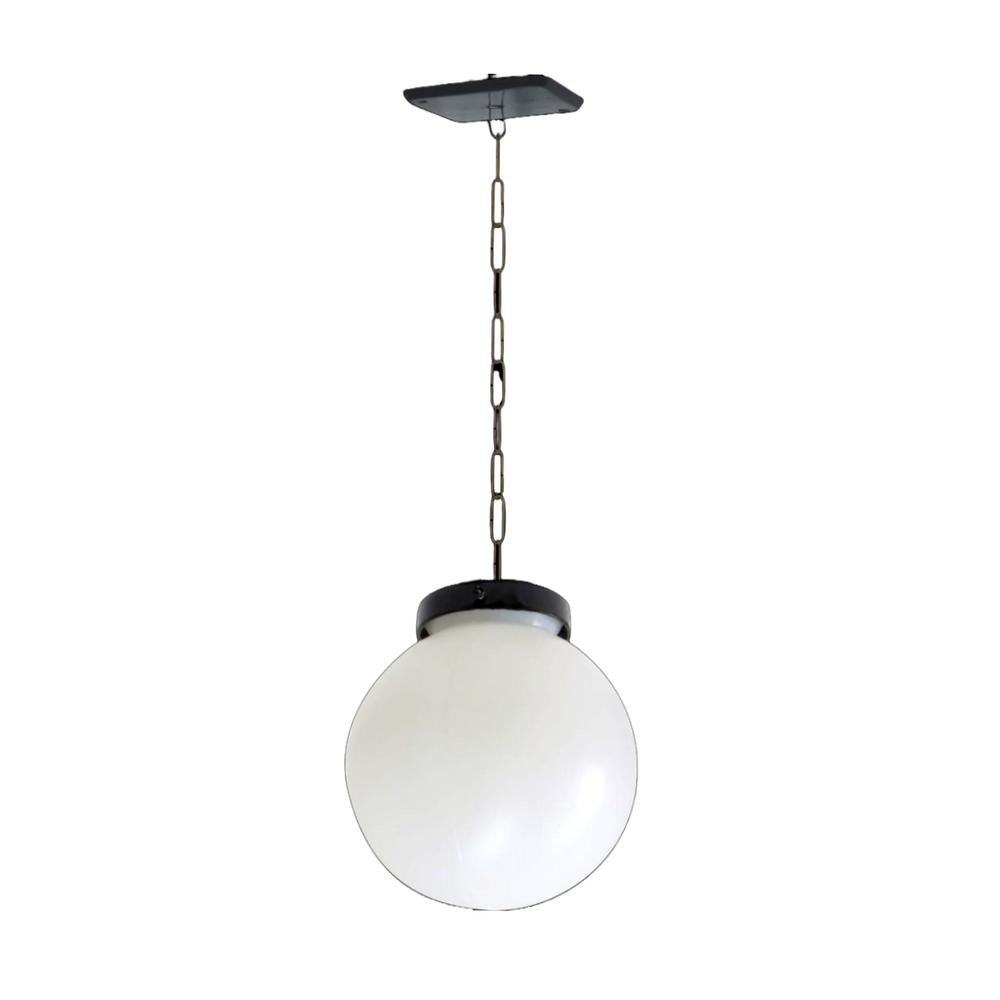 Luminária Globo de Teto Alumínio Fundido Preto 30x20cm