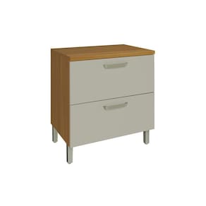 Balcão de Cozinha Modulado Princesa 1 Porta e 1 Gaveta c/ Tampo Freijo/Off White - Nesher