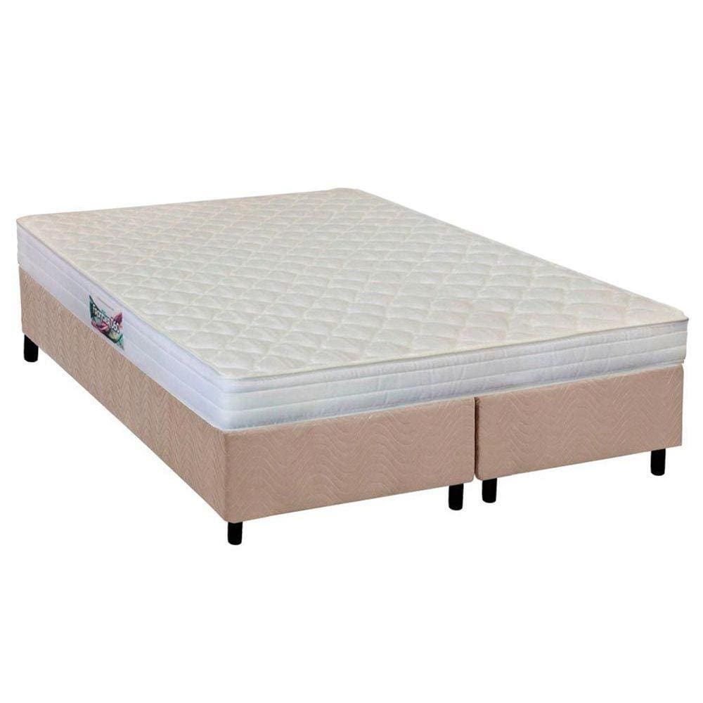 Cama Box Queen: Colchão Ortopédico Herval AG65 Frontier + Base CRC Suede Clean(158x198)