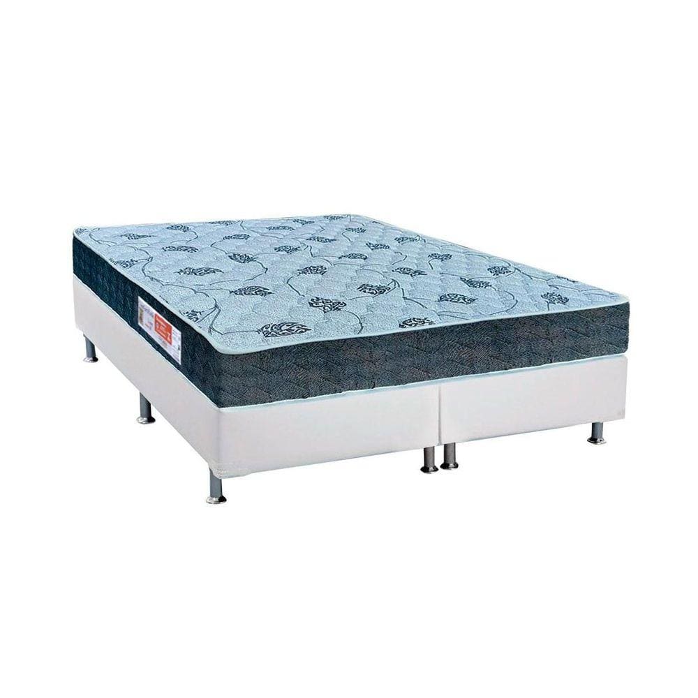 Cama Box Casal: Colchão Espuma Orthoflex D45 Comfortpedic Line + Base CRC Courano White(138x188)