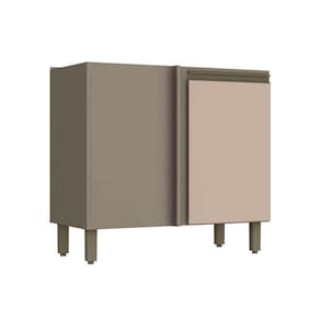 Módulo Cozinha Henn Connect Balcão Canto Reto c/ 1 Porta s/ Tampo Duna/Cristal