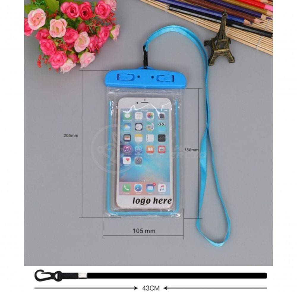 Capa Bolsa A Prova Dágua Impermeável P/ Celular Azul