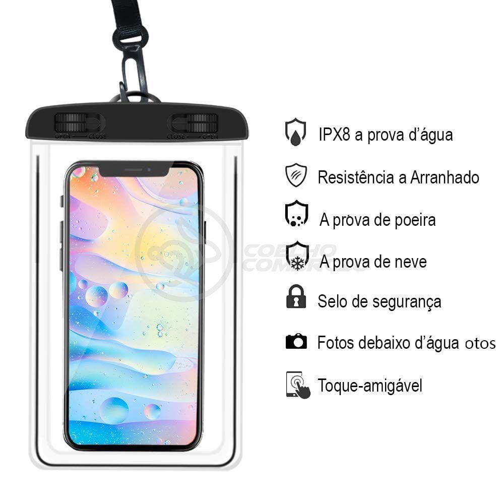 Capa Bolsa A Prova Dágua Impermeável P/ Celular Preto