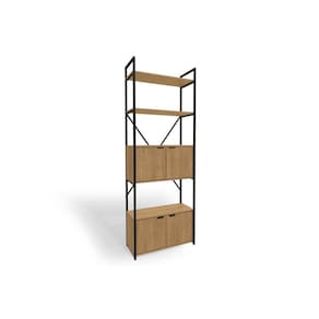 Estante de Livros Industrial Alta LI018 c/ 4 Portas Freijo/Preto - Kappesberg