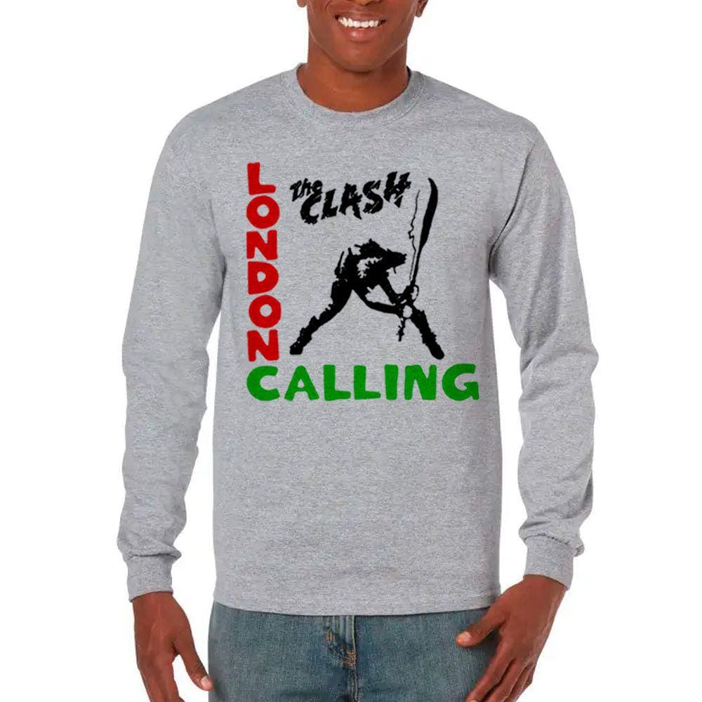 Camiseta Manga longa The Clash London Calling punk rock clássico, exclusiva, unissex
