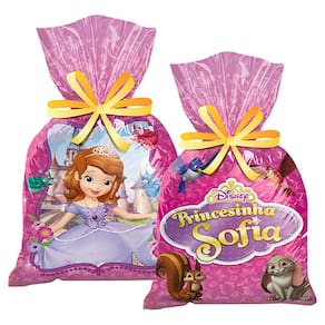 Sacola Surpresa Princesinha Sofia 14cm x 27cm - 12 Unidades