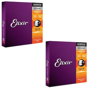 Kit 2 Encordoamento Violão Aço 011 Elixir Custom Light 11027 Made in USA
