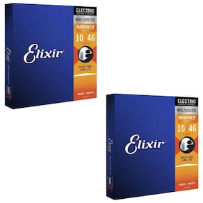 Kit 2 Encordoamento Guitarra 010 Elixir Nanoweb Light 12052 Made in USA