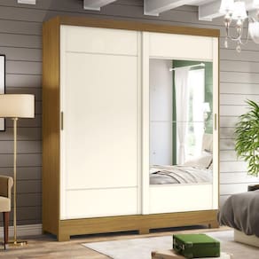 Guarda Roupa Solteiro 2 Portas 2 Gavetas Istambul Briz Marrom/Off White