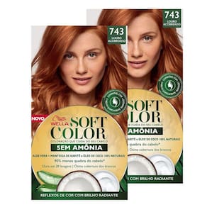 Tintura Soft Color Sem Amônia Louro Acobreado 743 Kit | Kit com duas unidades