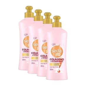 Kit 4 Cremes para Pentear Seda Colágeno e Vitamina C by Niina Secrets 300ml cada