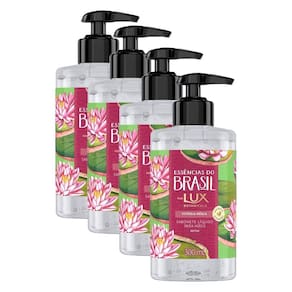 Kit 4 Sabonetes Líquidos Lux Essências do Brasil Vitória Régia 300ml cada