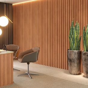 Painel Ripado 183x134cm Marrom Pradel Móveis Freijó/Madeirado