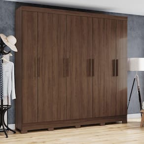 Guarda Roupa Casal 8 Portas 4 Gavetas Toscano Briz Castanho HP