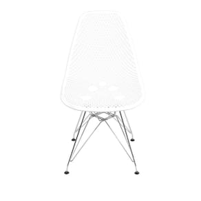 Cadeira Base Cromada Colmeia OR Design Branco/Cromado