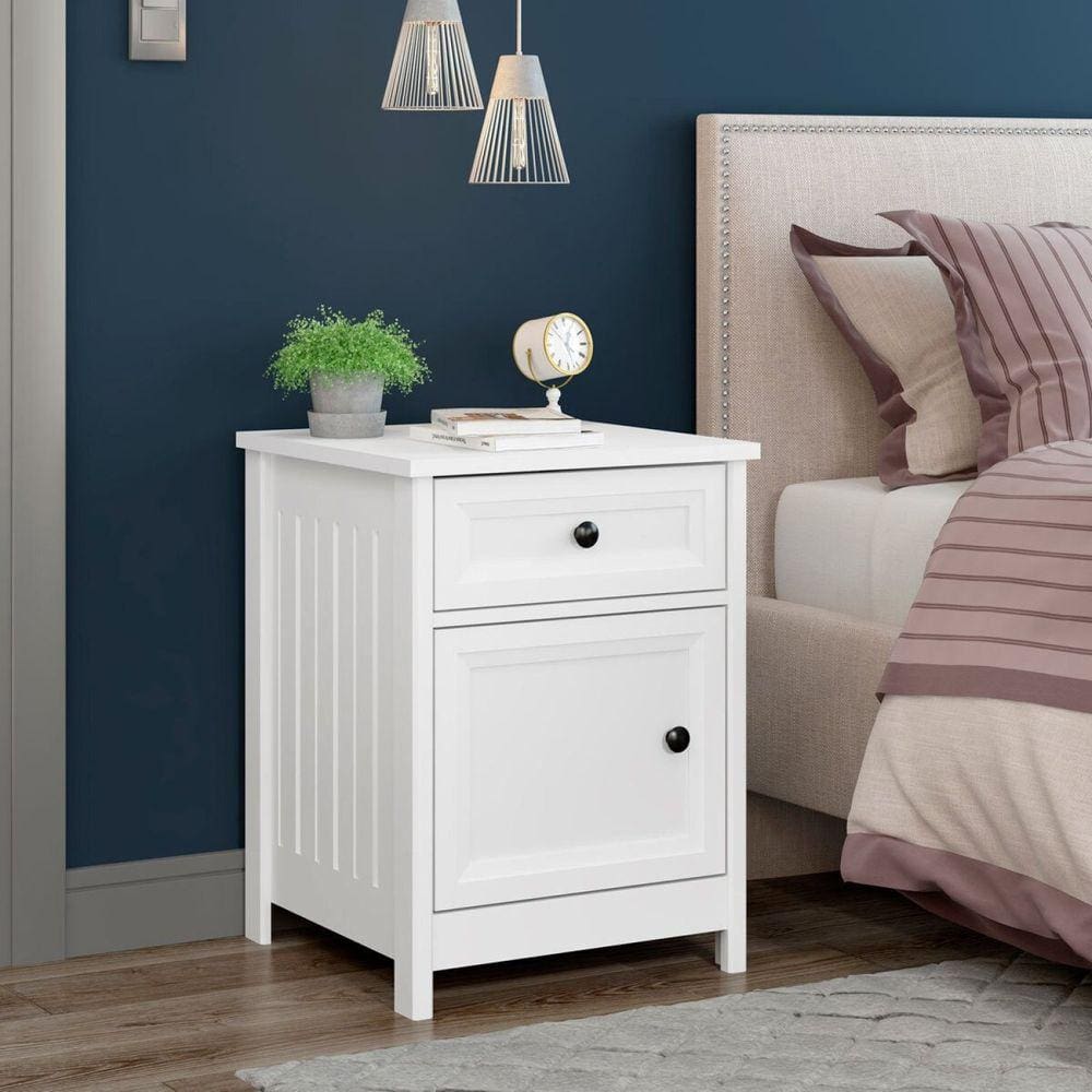 Mesa de Cabeceira 1 Gaveta 1 Porta DM-112 Ditália Móveis Branco