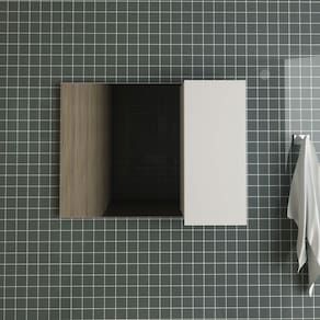 Espelheira para Banheiro 80cm 1 Porta BN3602 Tecno Mobili Branco