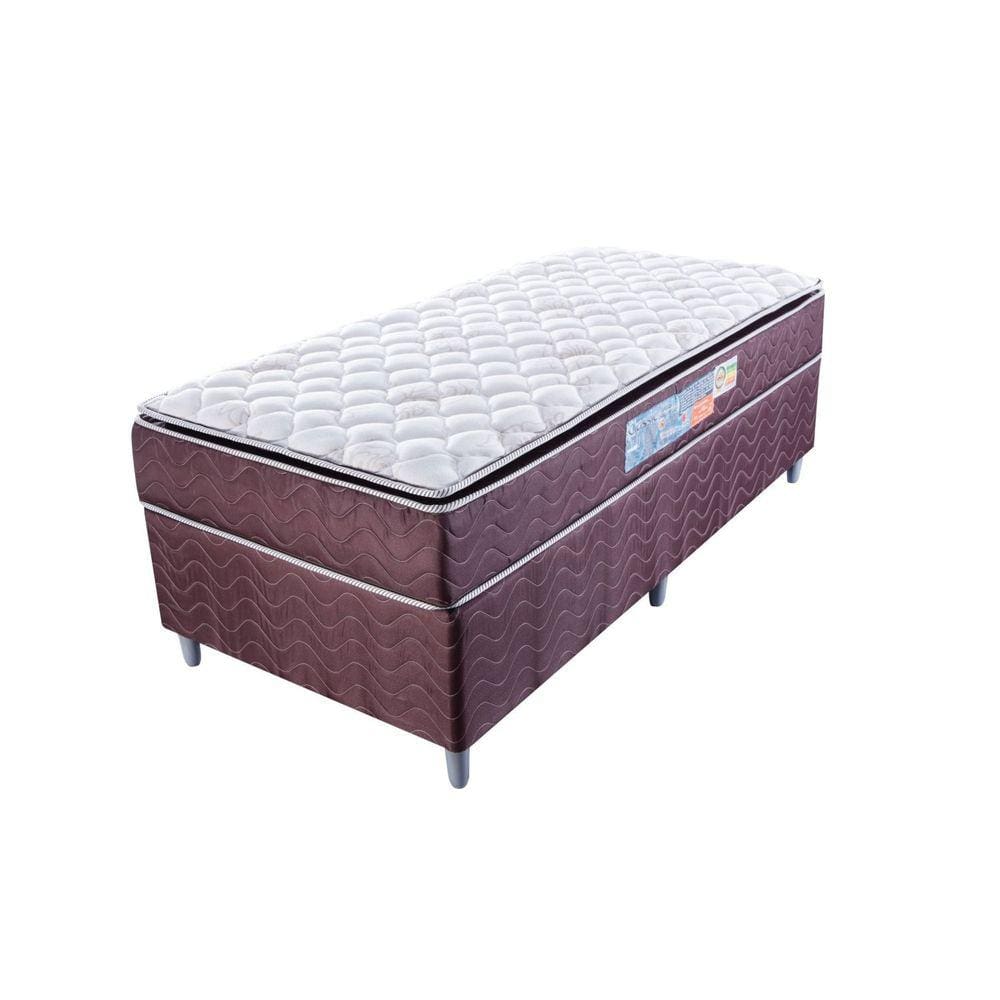 Cama Box Solteirão D40 Classic C Pillow 108x198x50cm Montreal Marrom/Bege