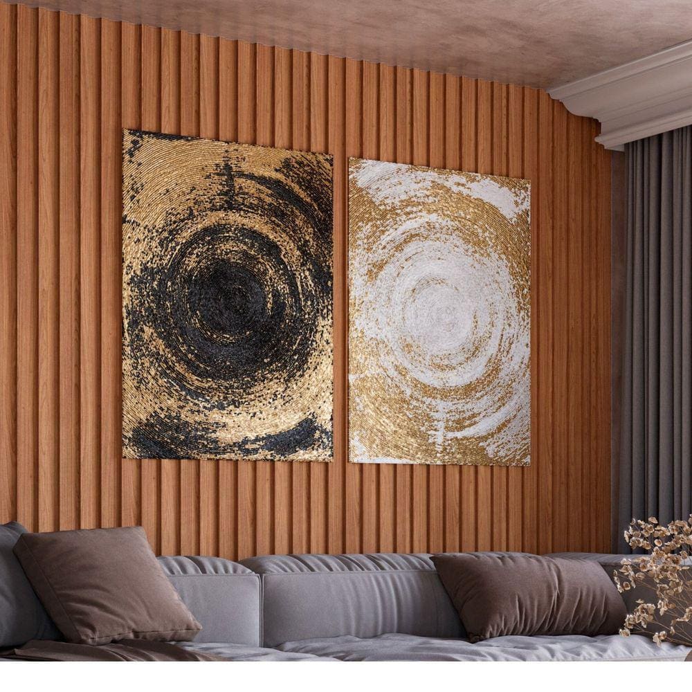 Painel Ripado 183x89,5cm Marrom Pradel Móveis Freijó/Madeirado