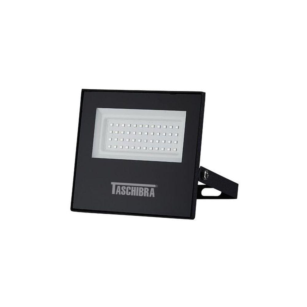 Refletor Taschibra TR LED Slim 50W Preto Bivolt Luz Verde