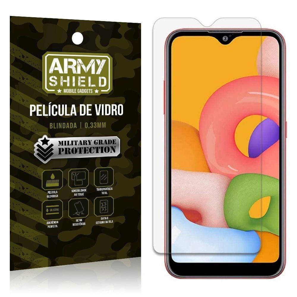 Película De Vidro Temperada Blindada Galaxy A01 -Armyshield