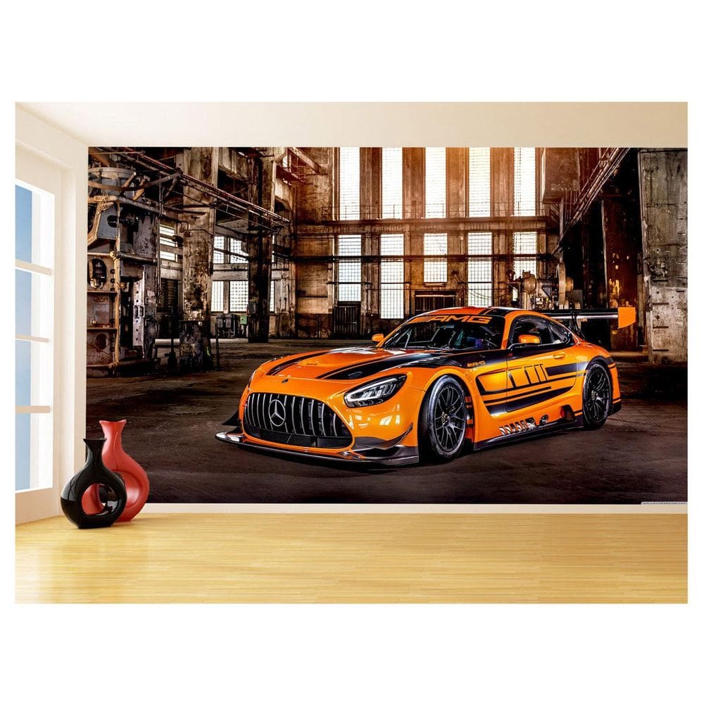 Papel De Parede 3D Carro Mercedes Gt Coupe Amg 3,5M Car242