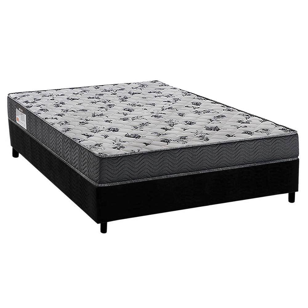 Cama Box Viúva: Colchão Ortopédico Ortobom D33/EP Anatômico Fort Tech ISO 100 + Base CRC Suede Black(128x188)