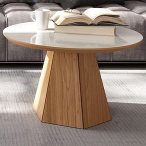 Mesa Dalla Costa De Centro Base Hexagonal Em Madeira