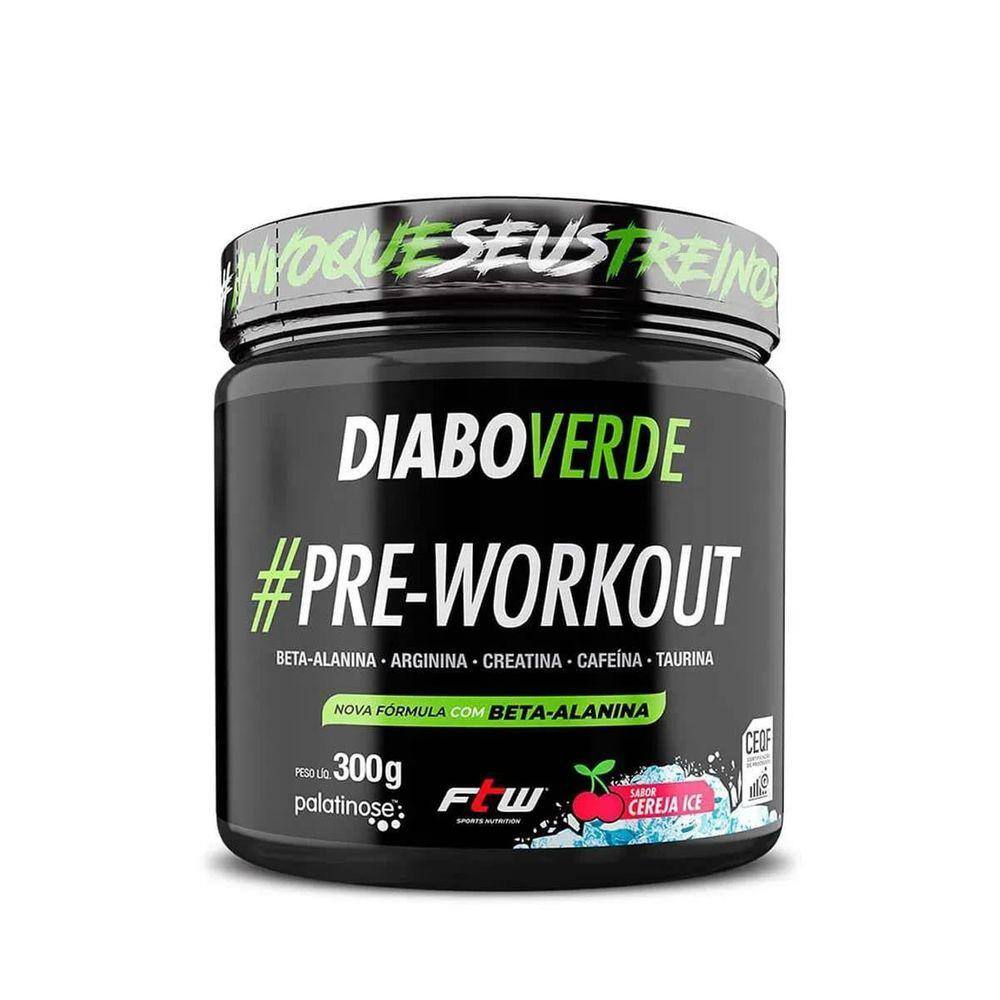 Diabo Verde Pre - Workout Nova Fórmula- 300G Cereja Ice Ftw