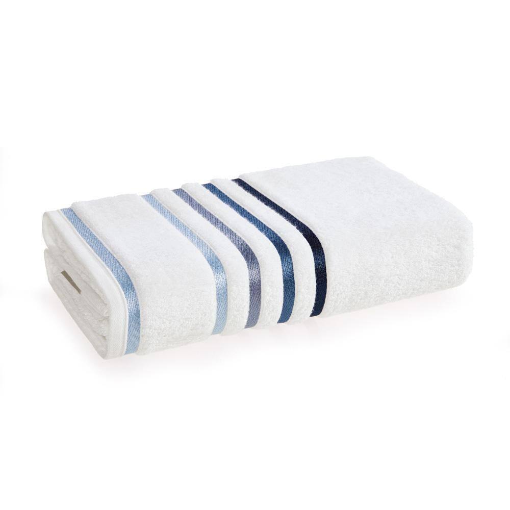 Toalha Banhão Lumina Karsten 86 X 150 Cm Branco/Azul