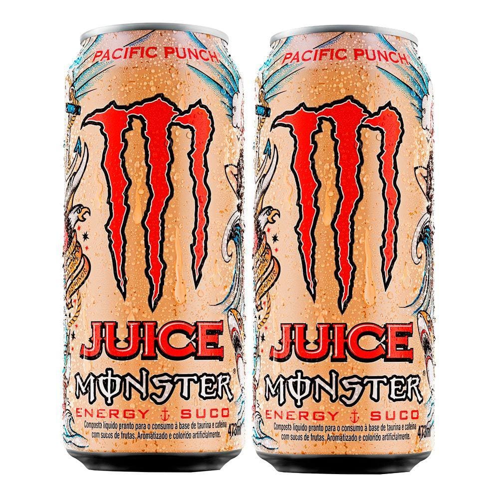 Kit 2 Energético Monster Energy Juice Pacific Punch 473ml