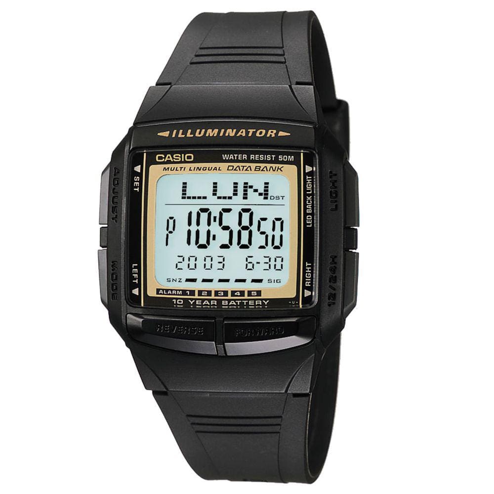 Relógio CASIO VINTAGE masculino digital preto DB-36-9AVDF